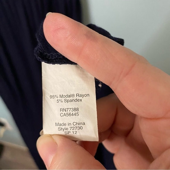 J Crew Navy Blue Jersey Knit Maxi Dress Keyhole Cutout Women's Size L - Picture 9 of 10